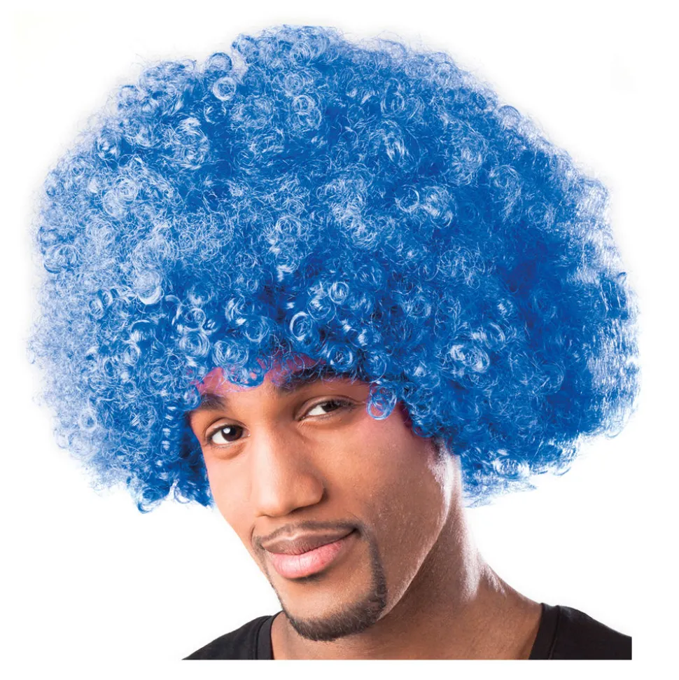 Perücke Unisex Super-Riesen-Afro Locken, blau