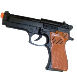 Pistole Revolver Polizei, Kunststoff, schwarz