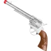 Pistole Sheriff, silber, brauner Griff, 30 cm