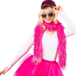 Plüsch-Boa / Fransen-Schal, pink