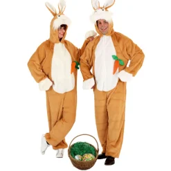 Plüsch-Overall Hase, braun, bis 175 cm