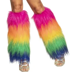 Plüschstulpen, regenbogenfarben, Einheitsgröße