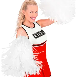 Pompon / Pom Pom mit Griff, 1 Stück, Weiß