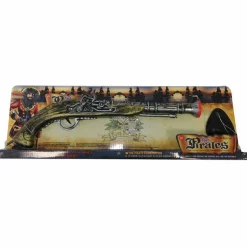 Revolver Antik Pirat aus Kunststoff, inkl. Augenklappe und Ohrring