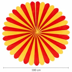 Riesen-Deko-Fächer, Ø 100 cm, schwer entflammbar, Rot-Gelb, Spanien