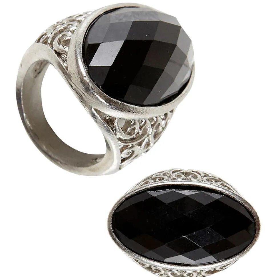 Ring Gothic, mit schwarzem Stein