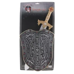 Ritter-Set, Schwert & Schild, antik-silberfarben