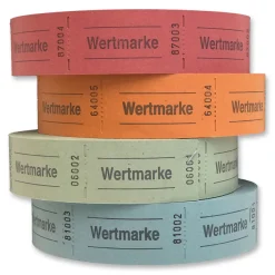 Rollen-Gutscheine Wertmarke, 1000 Abrisse, weiß