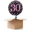 SALE Ballongrüsse Sparkle Pink 30th, 1 Ballon