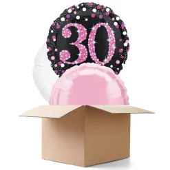 SALE Ballongrüsse Sparkle Pink 30th, 3 Ballons