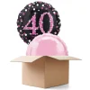SALE Ballongrüsse Sparkle Pink 40th, 2 Ballons