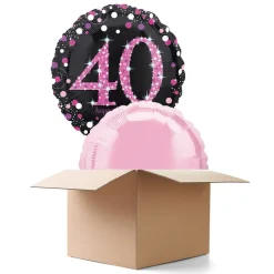 SALE Ballongrüsse Sparkle Pink 40th, 2 Ballons