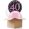 SALE Ballongrüsse Sparkle Pink 40th, 3 Ballons