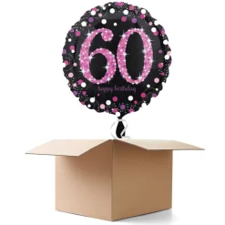 SALE Ballongrüsse Sparkle Pink 60th, 1 Ballon