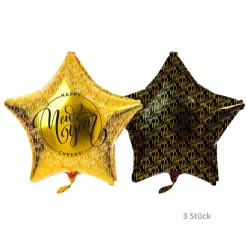 SALE Ballonset Helium & Ballons Silvester, Schwarz, Gold & Silber
