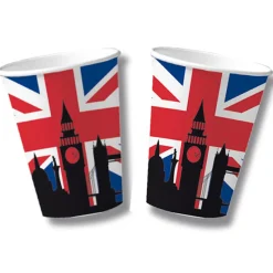 SALE Becher, recycelbar aus Pappe, England, 10 Stk., 0,2 ltr.