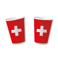 SALE Becher, recycelbar aus Pappe, Schweiz 10 Stk. 0,2 ltr.