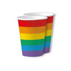 SALE Becher, recycelbar aus Pappe, Rainbow Pride, 200ml, 10 Stück