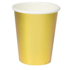 SALE Becher, recycelbar aus Pappe, Metallic Gold glänzend, 250 ml, 8 Stück