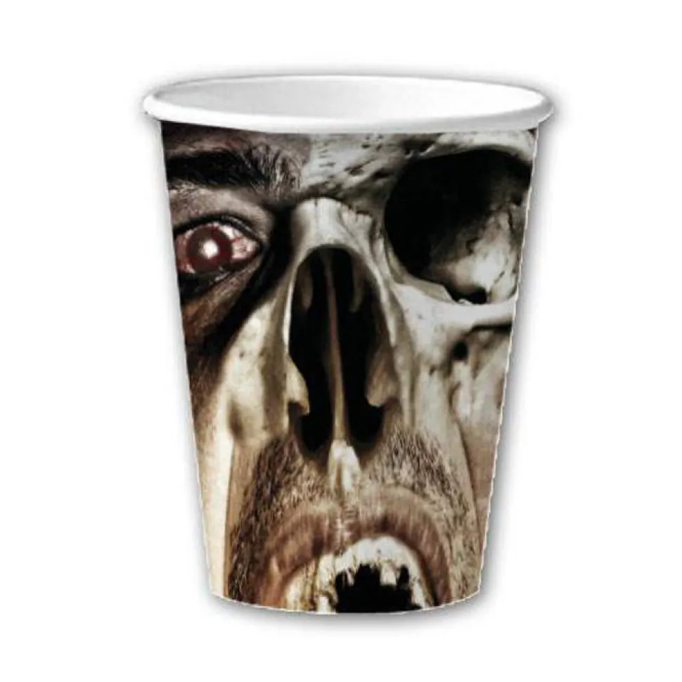 SALE Becher, recycelbar aus Pappe, Zombie, 10 Stk., 0,2 ltr.