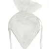 SALE Beutel aus Organza mit Herzrahmen, weiß, 4 Stk.