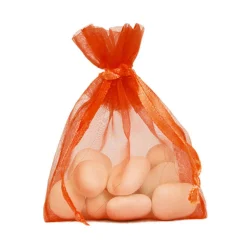 SALE Beutel aus Organza, 12x17 cm, orange, 6 Stück