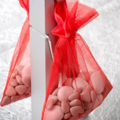 SALE Beutel aus Organza, 12x17 cm, rot, 6 Stück