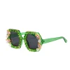 SALE Brille Festival mit Strasssteinen und Blumen, grün