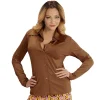 SALE Damen-Kostüm Bluse, braun, Gr.S/M