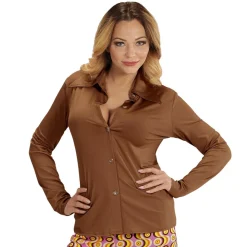SALE Damen-Kostüm Bluse, braun, Gr.S/M