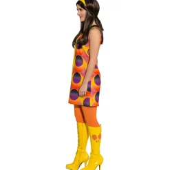 SALE Damen-Kostüm Disco-Kleid, gelb-orange, Gr. 36