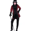SALE Damen-Kostüm Jacke Gothic Dame, rot, Gr. XS