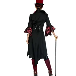 SALE Damen-Kostüm Luxus-Vampir-Lady, Jacke, schwarz-rot, Gr. 36