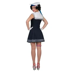 SALE Damen-Kostüm Matrosin Sally, blaues Kleid mit Matrosenkragen, Gr. 40-42