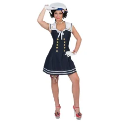 SALE Damen-Kostüm Matrosin Sally, blaues Kleid mit Matrosenkragen, Gr. 40-42