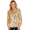 SALE Damen-Kostüm Pailletten-Bluse gold, Gr. S-M