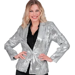 SALE Damen-Kostüm Pailletten-Blazer silber, Gr. S