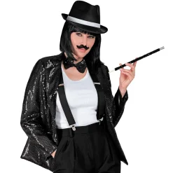 SALE Damen-Kostüm Pailletten-Blazer schwarz, Gr. S