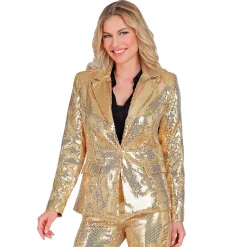 SALE Damen-Kostüm Pailletten-Blazer gold, Gr. S