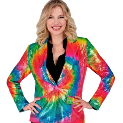 SALE Damen-Kostüm Pailletten-Blazer Batik-Style, Gr. S