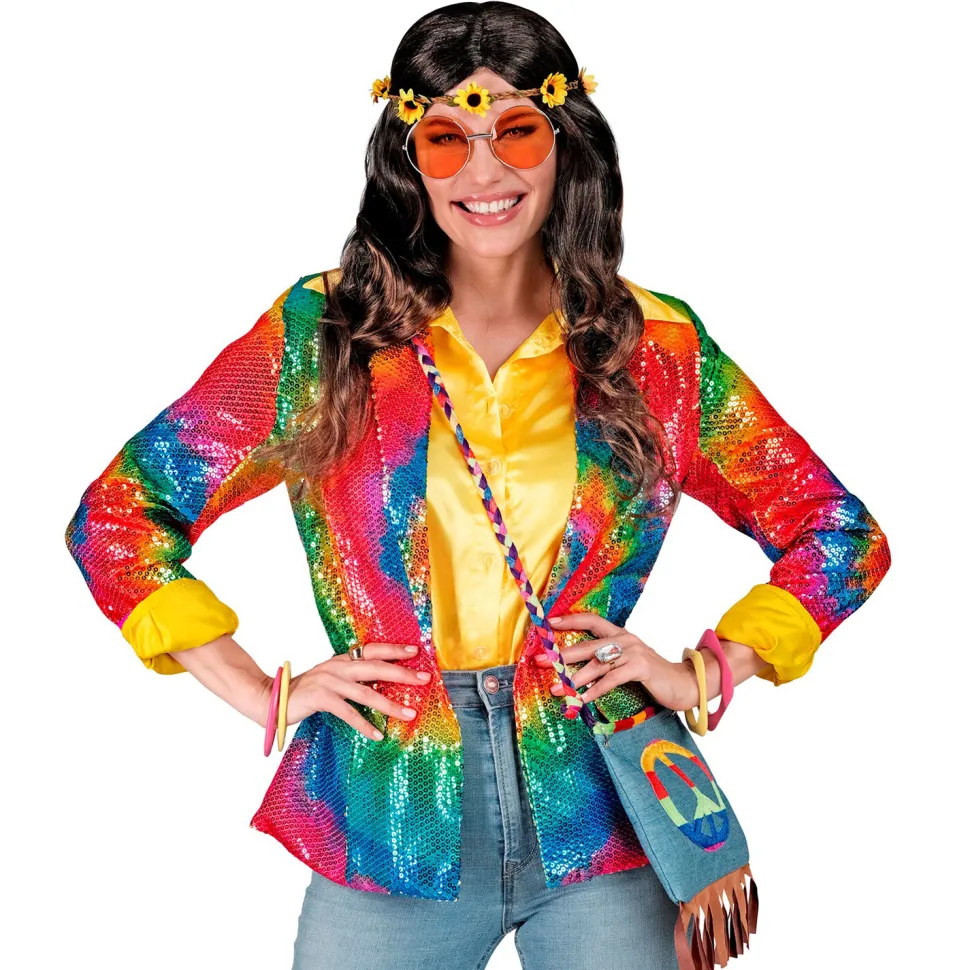 SALE Damen-Kostüm Pailletten-Blazer Batik-Style, Gr. S