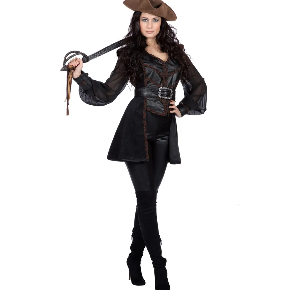 SALE Damen-Kostüm schwarze Piratin / Voodoo Hexe Deluxe, Gr. 36