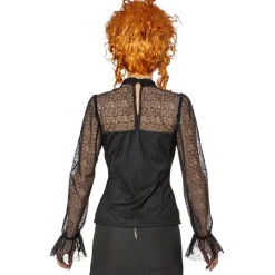 SALE Damen-Kostüm Spitzenbluse, schwarz, Gr. 34-36