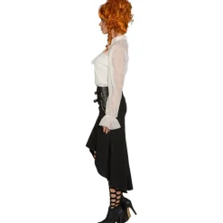 SALE Damen-Kostüm Spitzenbluse, weiß, Größe 34-36