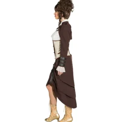 SALE Damen-Kostüm Steampunk Lagenrock braun, Gr. 34
