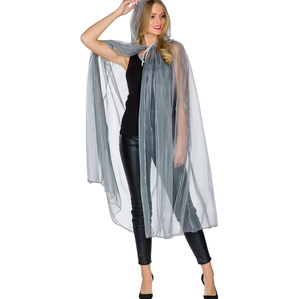 SALE Damen-Kostüm Umhang Glamourcape silber, Einheitsgröße