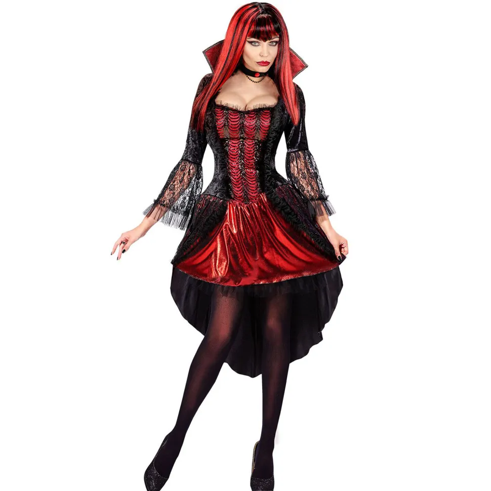 SALE Damen-Kostüm Vampirkleid, inklusive Halskette, Gr. XS