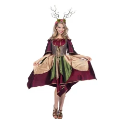 SALE Damen-Kostüm Waldfee, Kleid mit Korsage, mehrfarbig, Gr. 36