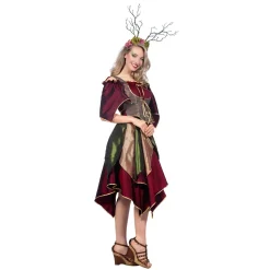SALE Damen-Kostüm Waldfee, Kleid mit Korsage, mehrfarbig, Gr. 36