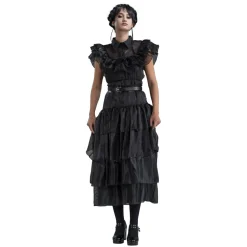 SALE Damen-Kostüm Wednesday Addams Prom-Night Ballkleid, schwarz, Gr. XS